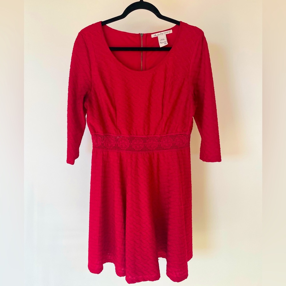 XL American Rag red 3/4 sleeve dress